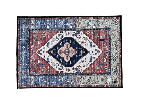 Tapis de tambour persan tribal Ahead rouge/bleu