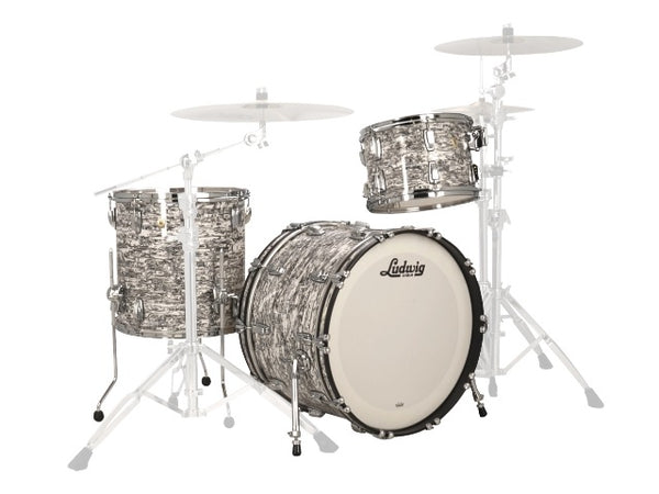 Ludwig Classic Maple Downbeat Abalone blanc 12 14F 20B