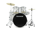 Kit de batterie Ludwig 5 pièces Accent Drive avec matériel, cymbales et trône Silver Sparkle 10 12 16 14SN 22BD