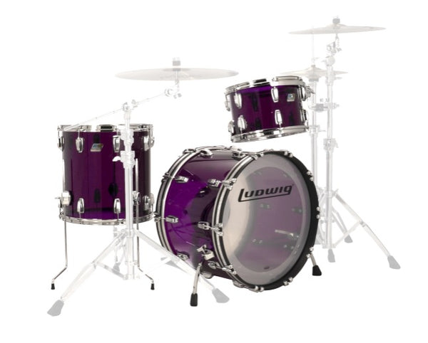 Pack de 3 coques FAB Vistalite violettes en édition limitée Ludwig 13 16 22BD