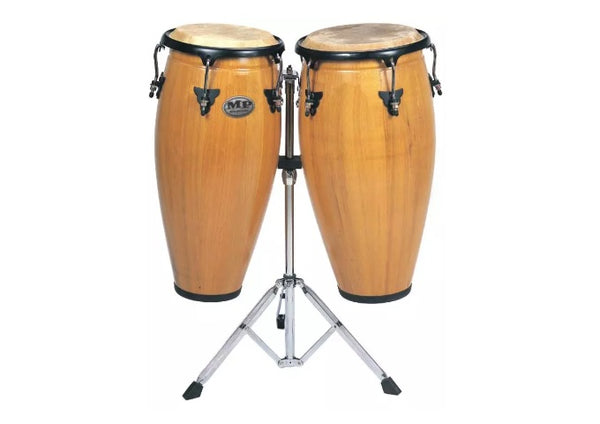 Ensemble de congas doubles Mano Natural 10" et 11" avec support