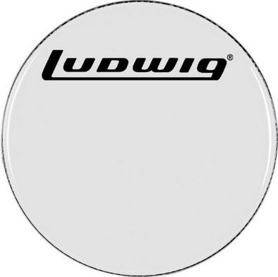 Bloc de tête de grosse caisse blanche lisse Ludwig 26" avec logo