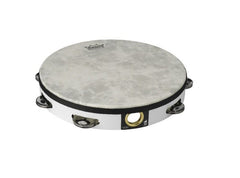 Remo Tambourine 10" Single Jingle w/ Fiberskyn White