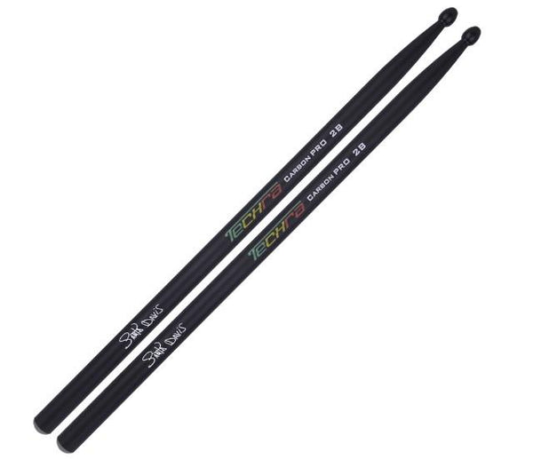 Baguettes de batterie Techra Carbon Pro 2B Carlton « Santa » Davis Signature