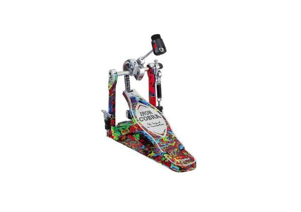 Pédale simple TAMA 50th LTD Iron Cobra Psychedelic Rainbow Power Glide