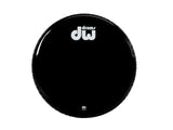 DW 22" Bass Drum Resonant Head Gloss Black No Vent