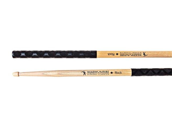 Baguettes de batterie HeadHunters Hickory Classic Rock avec Grip